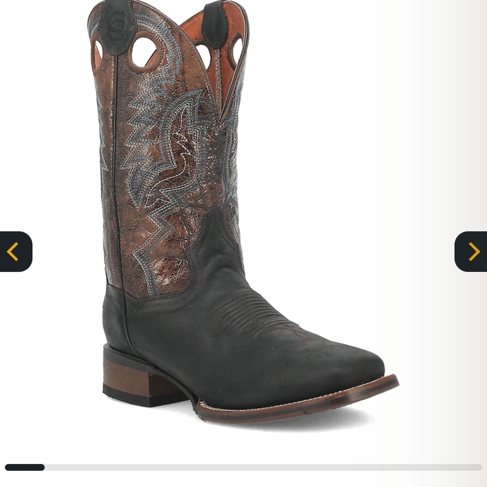 Dan Post Cowboy DUECE Black and Brown Western Boots. NWT!